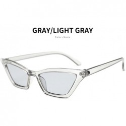 Rimless Small Frame Skinny Cat Eye Sunglasses for Women Colorful Lens Mini Narrow Square Retro Cateye Vintage Sunglasses - CE...