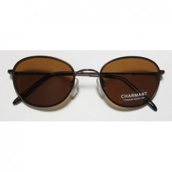 Rectangular Charmant 12255p Mens Designer Full-rim Polarized Lenses Sunglasses/Shades - Brown - CR12993QOCD $27.43