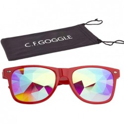 Square Kaleidoscope Glasses Festival Cosplay Rainbow Prism Sunglasses Goggles - Red(square) - CL18DZQ58RD $18.93