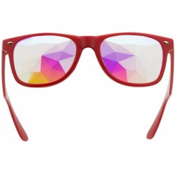 Square Kaleidoscope Glasses Festival Cosplay Rainbow Prism Sunglasses Goggles - Red(square) - CL18DZQ58RD $10.57