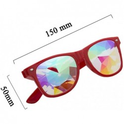 Square Kaleidoscope Glasses Festival Cosplay Rainbow Prism Sunglasses Goggles - Red(square) - CL18DZQ58RD $10.57