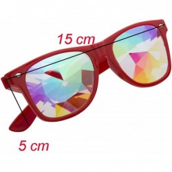 Square Kaleidoscope Glasses Festival Cosplay Rainbow Prism Sunglasses Goggles - Red(square) - CL18DZQ58RD $10.57