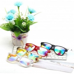 Square Kaleidoscope Glasses Festival Cosplay Rainbow Prism Sunglasses Goggles - Red(square) - CL18DZQ58RD $10.57