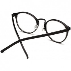 Round Men Women frame Shortsighted Myopia Full frame Round Eyeglasses - Bright Black - C018EIIT68S $15.98