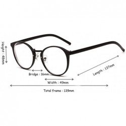 Round Men Women frame Shortsighted Myopia Full frame Round Eyeglasses - Bright Black - C018EIIT68S $15.98