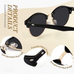 Rimless Classic Semi Rimless Half Frame Polarized Sunglasses for Men Women UV400 - CW196OGZL24 $14.88