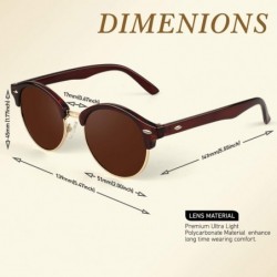 Rimless Classic Semi Rimless Half Frame Polarized Sunglasses for Men Women UV400 - CW196OGZL24 $14.88