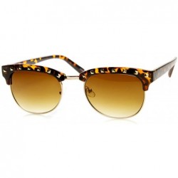 Wayfarer Womens Classic Studded Half Frame Horn Rimmed Sunglasses (Brown-Tortoise) - CP11MV5ANMX $20.44