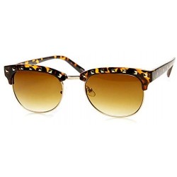 Wayfarer Womens Classic Studded Half Frame Horn Rimmed Sunglasses (Brown-Tortoise) - CP11MV5ANMX $11.15