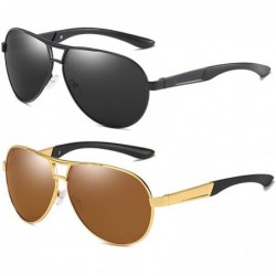 Aviator Polarized Aviator Sunglasses for Men Women Sunglasses Driving Sun Glasses with Spring Hinges - C6192EAE658 $18.43