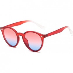 Oversized Retro Circle Round UV Protection Fashion Sunglasses for Men and Women - Red - CO18IQGUGGH $18.72