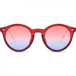 Oversized Retro Circle Round UV Protection Fashion Sunglasses for Men and Women - Red - CO18IQGUGGH $8.75