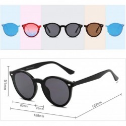 Oversized Retro Circle Round UV Protection Fashion Sunglasses for Men and Women - Red - CO18IQGUGGH $8.75