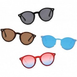 Oversized Retro Circle Round UV Protection Fashion Sunglasses for Men and Women - Red - CO18IQGUGGH $8.75