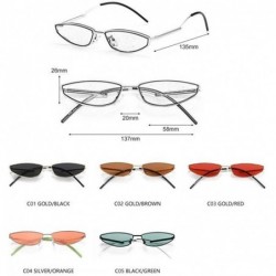 Cat Eye Women Sexy Cat Eye Sunglasses Vintage Metal Gradient Sun Glasses Ladies Small Frame Glasses UV400 - CZ19034UH5Z $11.19