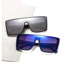 Square Fashion Square Frame Flat lens Sun Glasses Mirror Women Sunglasses Men Oversized Lady Eyeglasses Male UV400 - CP18Y05D...