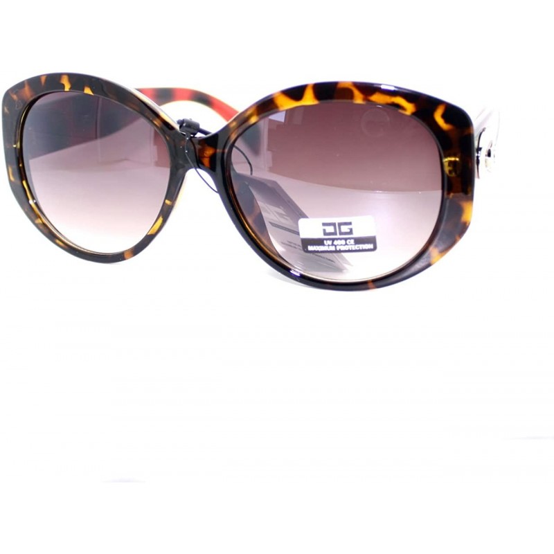 Oval Designer Fashion Womens Sunglasses Oversized Oval Round Frame - Tortoise Red - C511VH2GHP9 $9.57