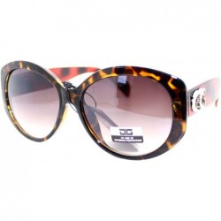 Oval Designer Fashion Womens Sunglasses Oversized Oval Round Frame - Tortoise Red - C511VH2GHP9 $9.57