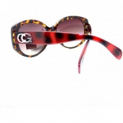 Oval Designer Fashion Womens Sunglasses Oversized Oval Round Frame - Tortoise Red - C511VH2GHP9 $9.57