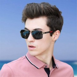 Square Man aluminum polarized sunglasses lens brand coating spectacle design red mirror - Kim Gray - C51982Y64MY $27.71