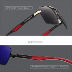 Square Man aluminum polarized sunglasses lens brand coating spectacle design red mirror - Kim Gray - C51982Y64MY $27.71