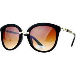 Butterfly Designer Fashion Womens Sunglasses Round Butterfly Frame UV 400 - Black (Brown) - CM1875U6T57 $26.10