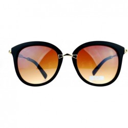 Butterfly Designer Fashion Womens Sunglasses Round Butterfly Frame UV 400 - Black (Brown) - CM1875U6T57 $12.18