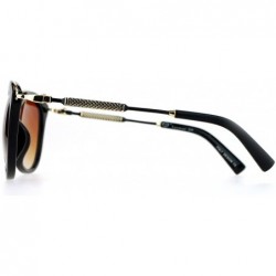 Butterfly Designer Fashion Womens Sunglasses Round Butterfly Frame UV 400 - Black (Brown) - CM1875U6T57 $12.18