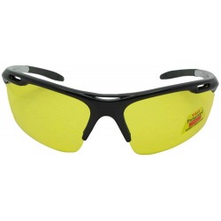 Wrap Semi Rimless Polarized Yellow Sunglasses PSR33 - Black/Silver Frame-yellow Lenses - C6180QKAUU3 $12.15