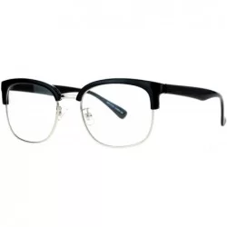 Square Designer Fashion Clear Lens Glasses Unisex Square Rectangular Eyeglasses - Black - CK188LLCEXY $11.51