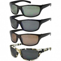 Sport Sports Sunglasses with Flash Mirror Lens 570010P-FM - Clear Blue/Black - CN12360Q8SP $9.91