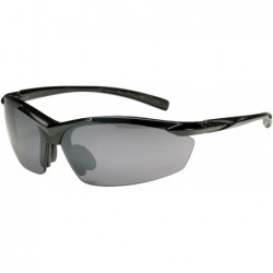 Rimless TR18 Sports Wrap Sunglasses for Golf - Fishing - Cycling - Running - Unbreakable - Black & Smoke - C2112QECVM5 $16.51
