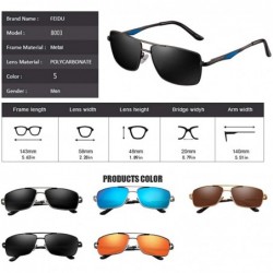 Aviator Polarized Sport Mens Sunglasses HD Lens Metal Frame Driving Shades FD 9005 - Z-z-black-black - CM18IGX3DTT $7.70