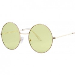 Round Retro Oval Sunglasses Women Brand Designer UV400 Vintage Metal Fe Round Sun Glasses Female - Gold Green - CQ18W795MCM $...