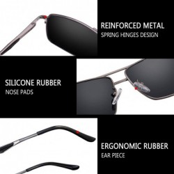 Aviator Polarized Sport Mens Sunglasses HD Lens Metal Frame Driving Shades FD 9005 - Z-z-black-black - CM18IGX3DTT $7.70