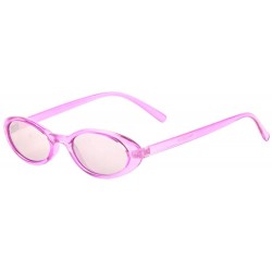 Oval Wide Retro Oval Crystal Color Sunglasses - Purple - CZ198E9LQ04 $16.97