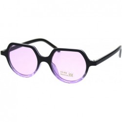 Round Vintage Retro Hippie Round Thin Plastic Horn Pimp Sunglasses - Black Purple Purple - C118QNZA6DO $8.65