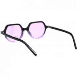 Round Vintage Retro Hippie Round Thin Plastic Horn Pimp Sunglasses - Black Purple Purple - C118QNZA6DO $8.65
