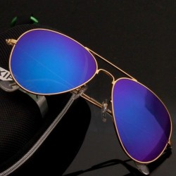 Rimless Design Men Aviation Sunglasses Classic Women Driving Alloy Frame Mirror Sun Glasses UV400 Gafas De Sol - Gold Tea - C...