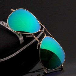 Rimless Design Men Aviation Sunglasses Classic Women Driving Alloy Frame Mirror Sun Glasses UV400 Gafas De Sol - Gold Tea - C...