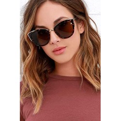 Cat Eye Cateye Sunglasses Women Vintage Cat Eye Female Ladies Sun Glasses B2498 - Brown - CF18T4X7UDT $12.52