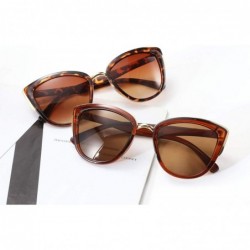 Cat Eye Cateye Sunglasses Women Vintage Cat Eye Female Ladies Sun Glasses B2498 - Brown - CF18T4X7UDT $12.52