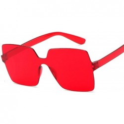 Rimless Fashion Sunglasses Women Ladies Red Yellow Square Sun Glasses Female Driving Shades UV400 Feminino - Orange - CP198ZY...