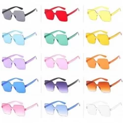 Rimless Fashion Sunglasses Women Ladies Red Yellow Square Sun Glasses Female Driving Shades UV400 Feminino - Orange - CP198ZY...