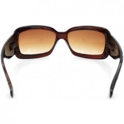 Wayfarer Wayfarer Rhinestone Sunglasses For Women Western UV 400 Protection Shades With Bling - Coffee-tooled - CV19CDRZRZ8 $...