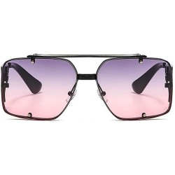 Square 2020 new trend fashion metal sunglasses men and women hot sunglasses - Grey Pink - C01905DYWO3 $15.08
