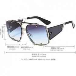 Square 2020 new trend fashion metal sunglasses men and women hot sunglasses - Grey Pink - C01905DYWO3 $15.08