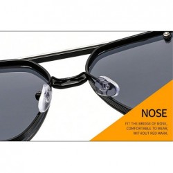 Square 2020 new trend fashion metal sunglasses men and women hot sunglasses - Grey Pink - C01905DYWO3 $15.08