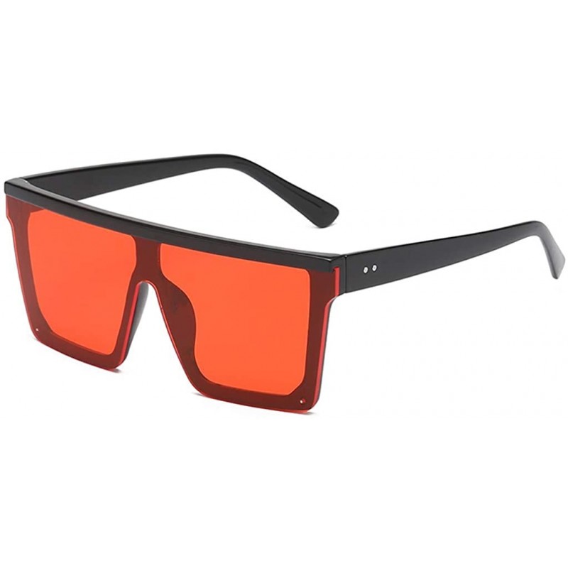 Rectangular Fashion Man Women Irregular Shape Sunglasses Glasses Vintage Retro Style Plastic Sunglasses - Black&orange - C518...