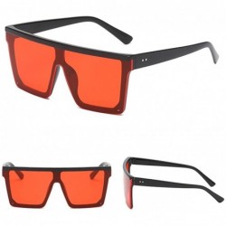 Rectangular Fashion Man Women Irregular Shape Sunglasses Glasses Vintage Retro Style Plastic Sunglasses - Black&orange - C518...